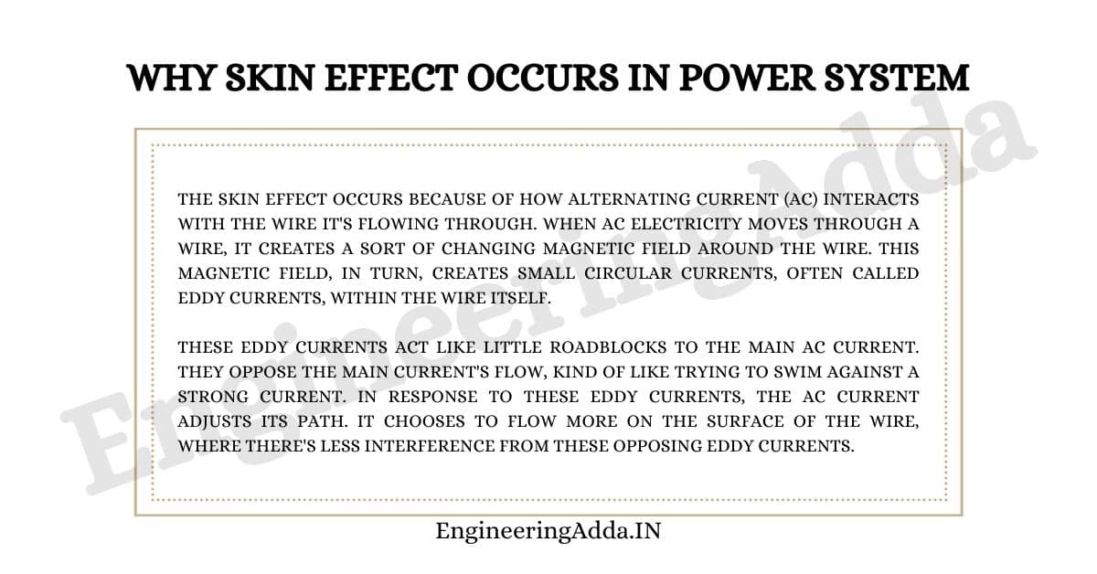 Why Skin Effect Occurs In Power System